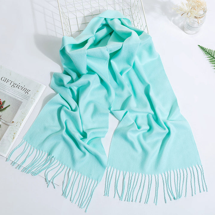 Men's And Women's Fashion Versatile Tassel Solid Color Scarf-Scarves & Wraps-Zishirts