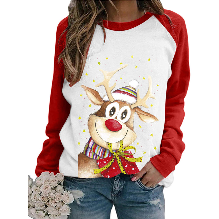 Crew Neck Casual Christmas T-shirt-Blouses & Shirts-Zishirts