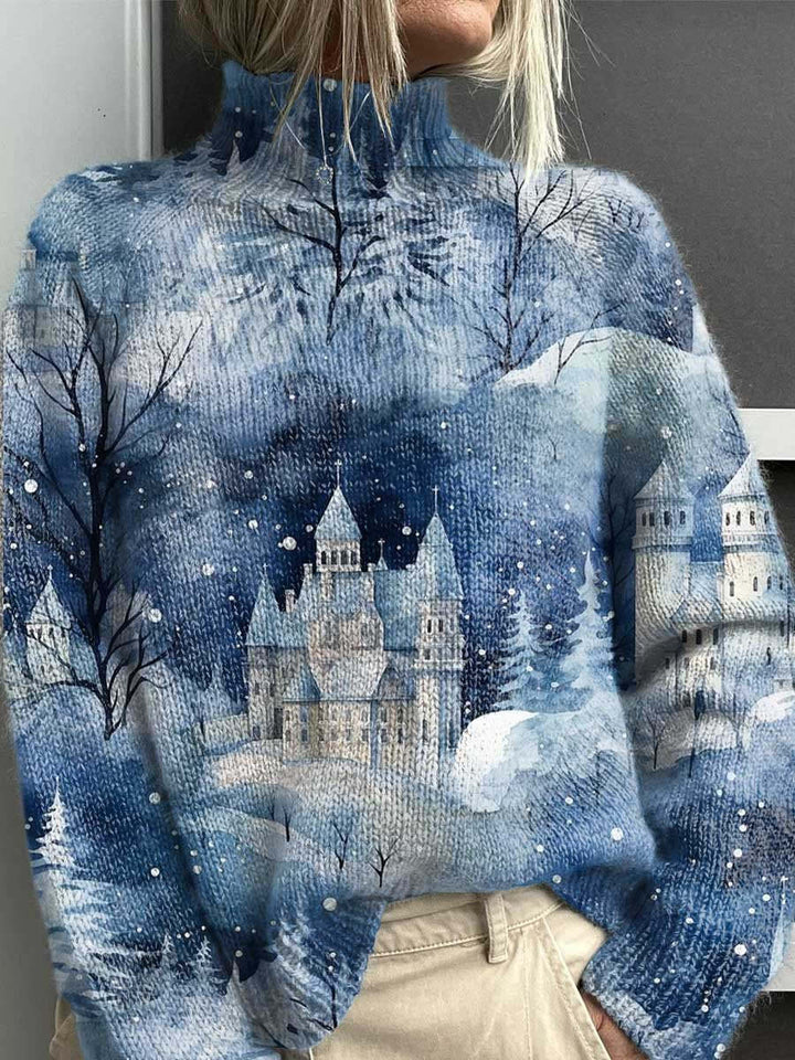 Christmas Abstract Printing Casual Cloak Coat Cardigan Sweater-0-Zishirts