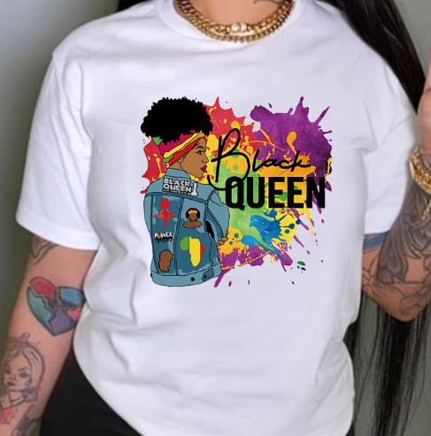 Large Size Women's Loose T-shirt Printing-Blouses & Shirts-Zishirts