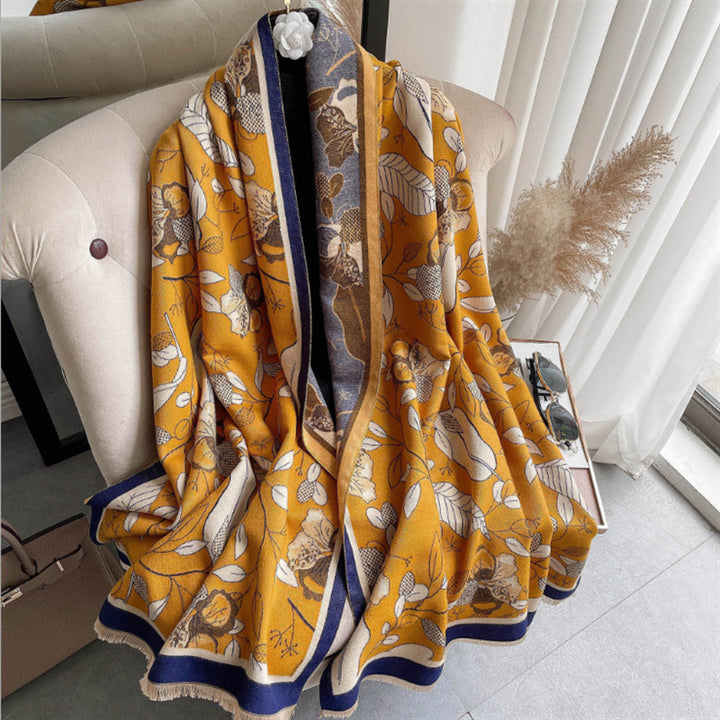 Women's Jacquard Tassel Decorative Shawl Scarf-Scarves & Wraps-Zishirts