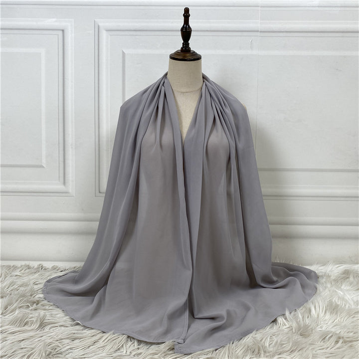 Solid Color Robe Fashion Chiffon Turban-Scarves & Wraps-Zishirts