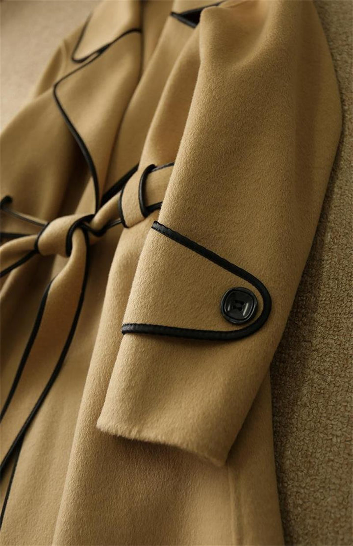 Hand Tied High-grade Woolen Overcoat-Jackets-Zishirts