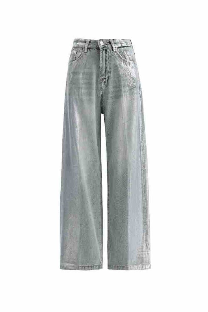 European And American Fashion Retro Hot Silver Loose Jeans-Woman Jeans-Zishirts