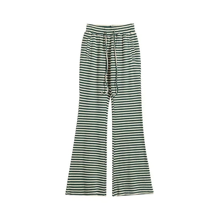 Contrast Color Stripes Bell-bottom Pants-Suits & Sets-Zishirts