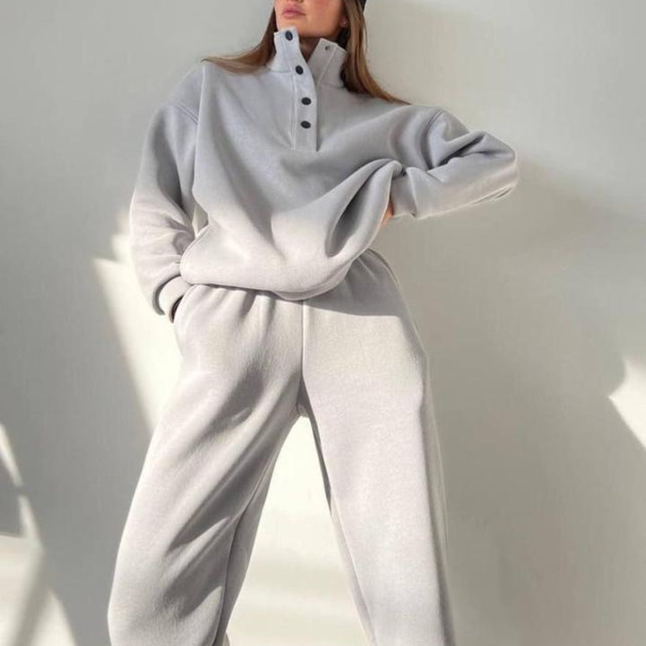 Women's Fashion Solid Color Hoodie Pants Suit-Suits & Sets-Zishirts