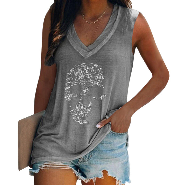 Personalized Cute Diamond Short Sleeved V-neck T-shirt For Women-Blouses & Shirts-Zishirts