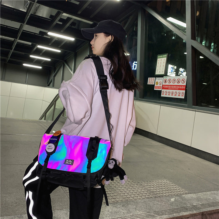 Reflective Japanese Large Capacity Student Shoulder Crossbody Bag-Women's Bags-Zishirts