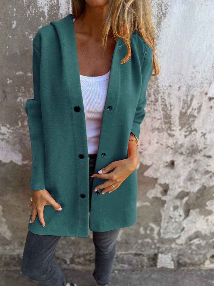 Casual Hooded Single-Breasted Cardigan Fashion Loose Solid Color Jacket Spring And Autumn Women's Clothing-Jackets-Zishirts