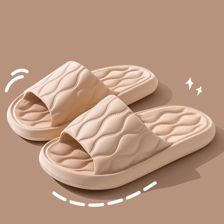 Ripple Style House Slippers EVA Soft Bathroom Slippers Women Men Shoes Home-Womens Footwear-Zishirts