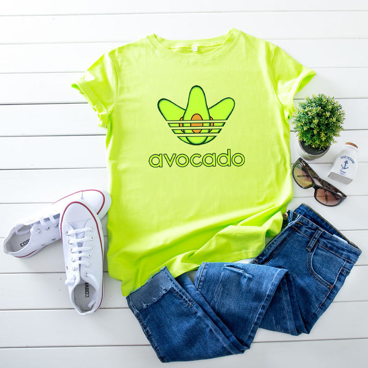 Creative Funny Avocado Casual Short-sleeved Women's T-shirt-Blouses & Shirts-Zishirts