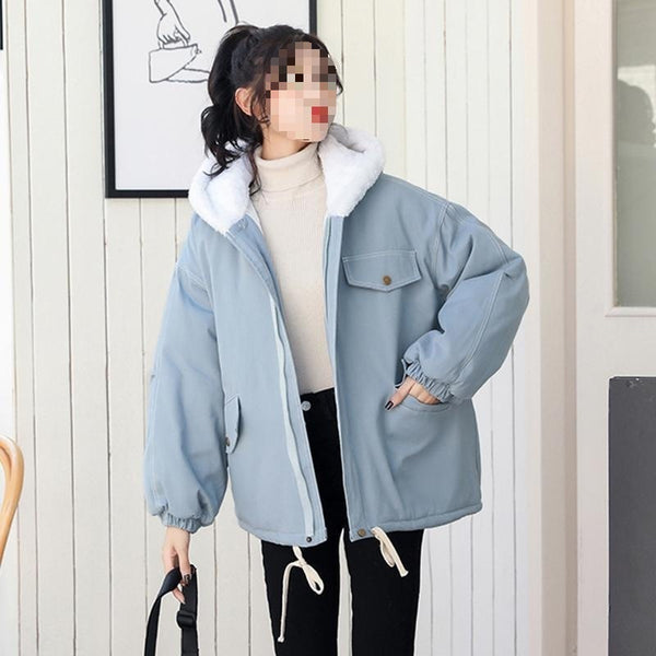 Young Girls' Winter Wear Cotton-padded Clothes Fleece-lined Thickened Coat-Jackets-Zishirts