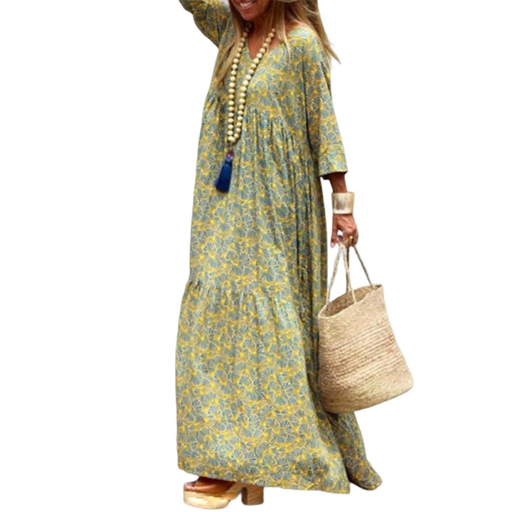 Women's Fashionable Printed Bohemian Loose Dress-Lady Dresses-Zishirts