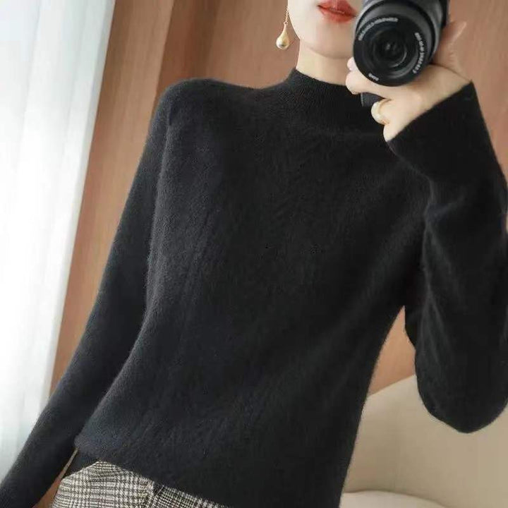 Women's Fashionable Knitted Base Sweater Short-Sweaters-Zishirts