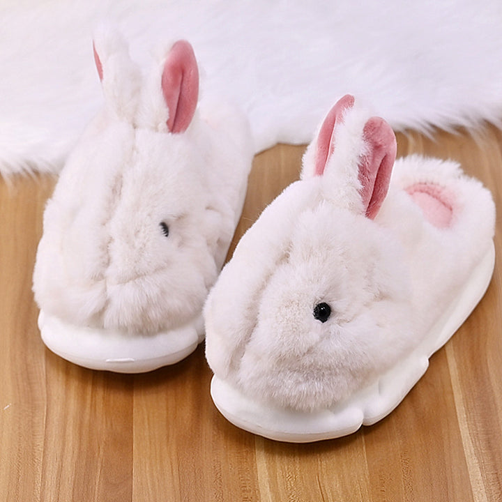 Fashionable Thick Bottom Baotou Tuo Cute Cartoon Rabbit Fur Slippers Female-Womens Footwear-Zishirts