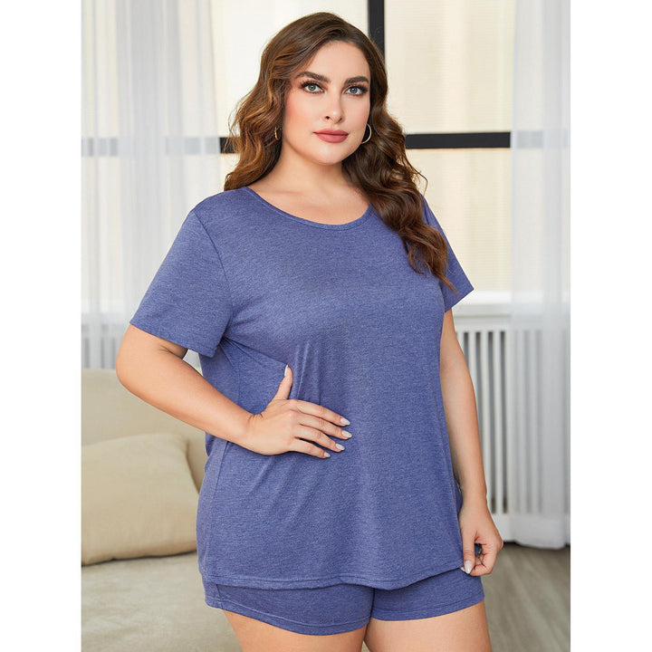 European And American Plus Size Short Sleeve Homewear Suit-Suits & Sets-Zishirts