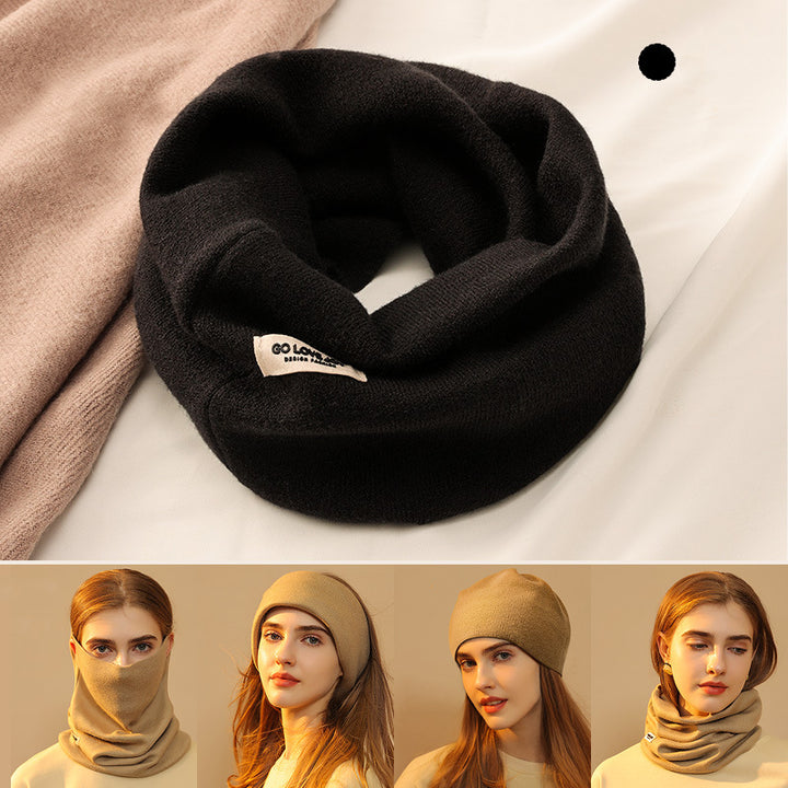 4 In 1 Face Mask Winter Faux Cashmere Scarf Headscarf Ins Fashion Hat-Scarves & Wraps-Zishirts