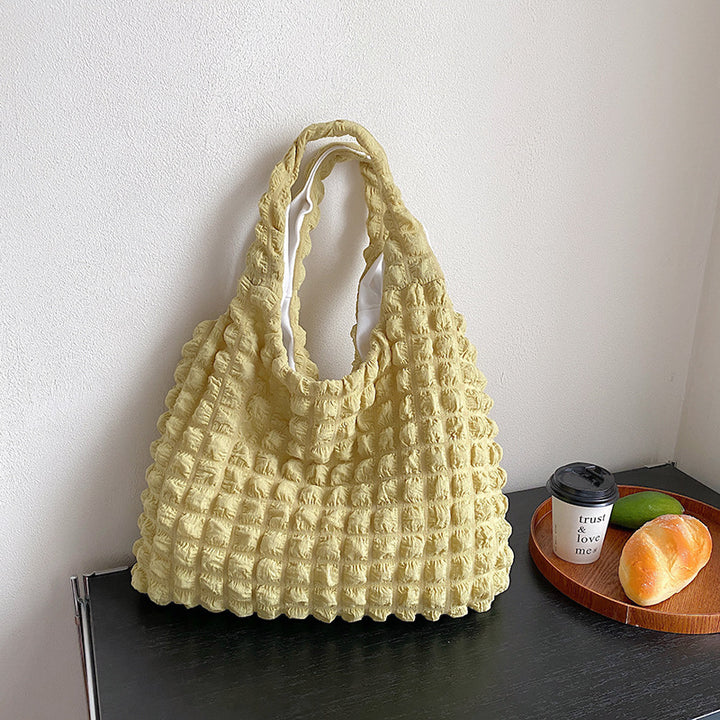 Cute Pleated Puff Shouder Bag Women Large-capacity Cloud Armpit Bag Winter Fashion Handbags Girls-Women's Bags-Zishirts