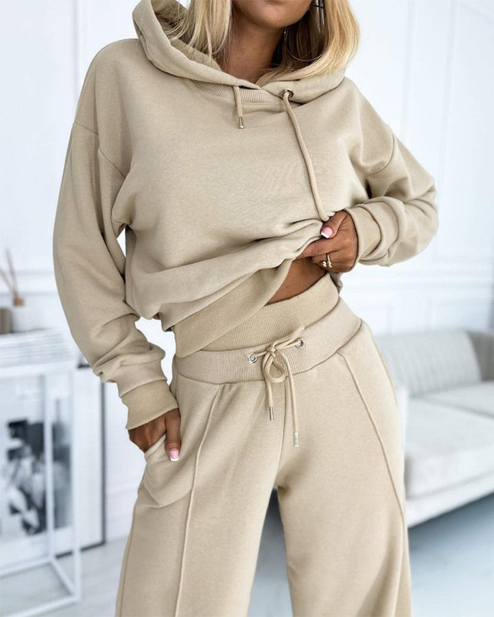 Women's Patchwork Popular Hooded Sweater Two-piece Set-Women's Outerwear 2023-Zishirts