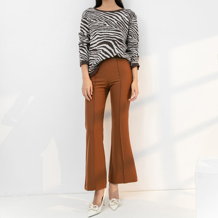 Women's Wide-leg Pants New High Waist Drape Straight Trousers Loose Slimming Casual Tall-Suits & Sets-Zishirts