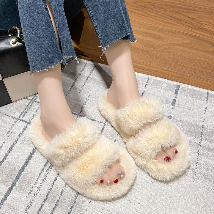 Women's Stylish And Lightweight Warm And Comfortable Home Plush Cotton Slippers-Womens Footwear-Zishirts