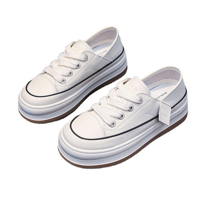 Simple And Versatile Casual Thick Soled Canvas Shoes For Women-Womens Footwear-Zishirts