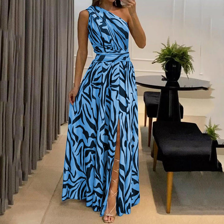 Women's Clothing Exposed Back Sleeveless Printed Long Dress-Women's Outerwear 2023-Zishirts