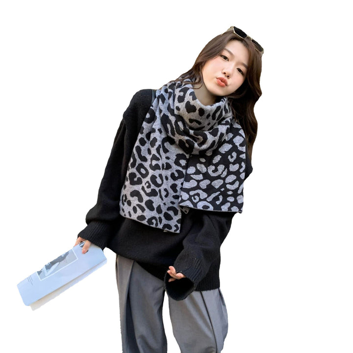 Europe And America Fashion Leopard Scarf Versatile Warm Keeping Women-Scarves & Wraps-Zishirts