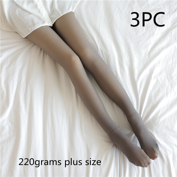 Fake Translucent Plus Size Leggings Fleece Lined Tights Fall And Winter Warm Fleece Pantyhose Women Fleece Lined Pantyhose Thermal Winter Tights-Women's Outerwear 2023-Zishirts