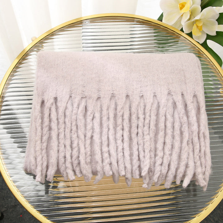 Soft And Warm Tassel Rectangular Scarf Shawl-Scarves & Wraps-Zishirts