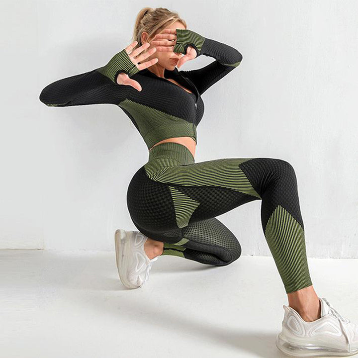 3PCS Yoga Set Seamless Sport Set Women Gym Clothing Leggings Women Crop Top Sports Bra Women Fitness Gym Set Womens Outfits Tracksuit-Womens 2024 March-Zishirts