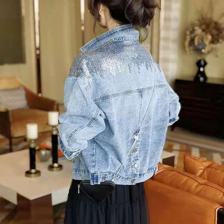 Women's Graceful And Fashionable Sequins Oversized Loose Coat-0-Zishirts