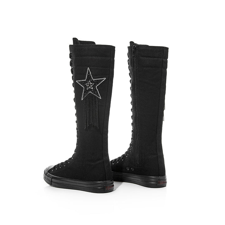 Five Pointed Star Canvas Boots-Womens Footwear-Zishirts