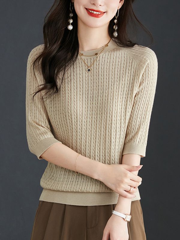 New Loose Twist Western Style Shirt Knitwear Thin-Sweaters-Zishirts