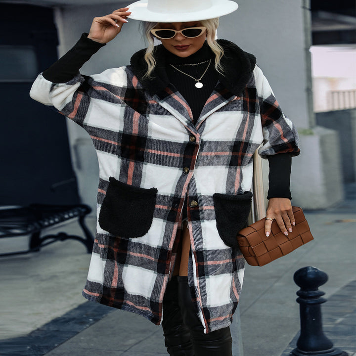 European And American Women's Loose Long-sleeved Striped Plush Coat-Jackets-Zishirts