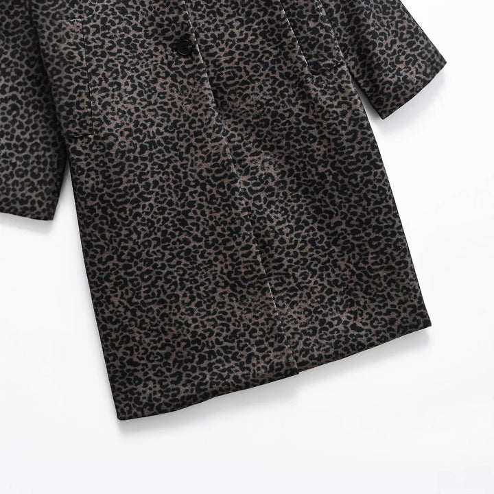 Women's Loose Blended Animal Print Coat-Jackets-Zishirts