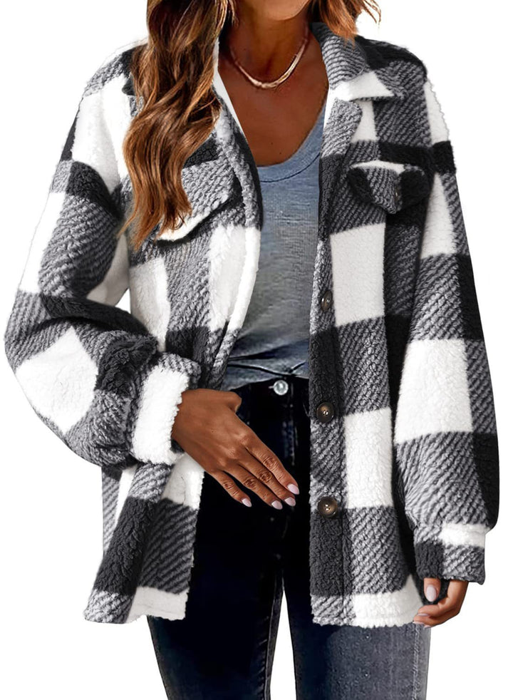 Women's Fashion Jacket Button Plush Coat-Women's Outerwear 2023-Zishirts