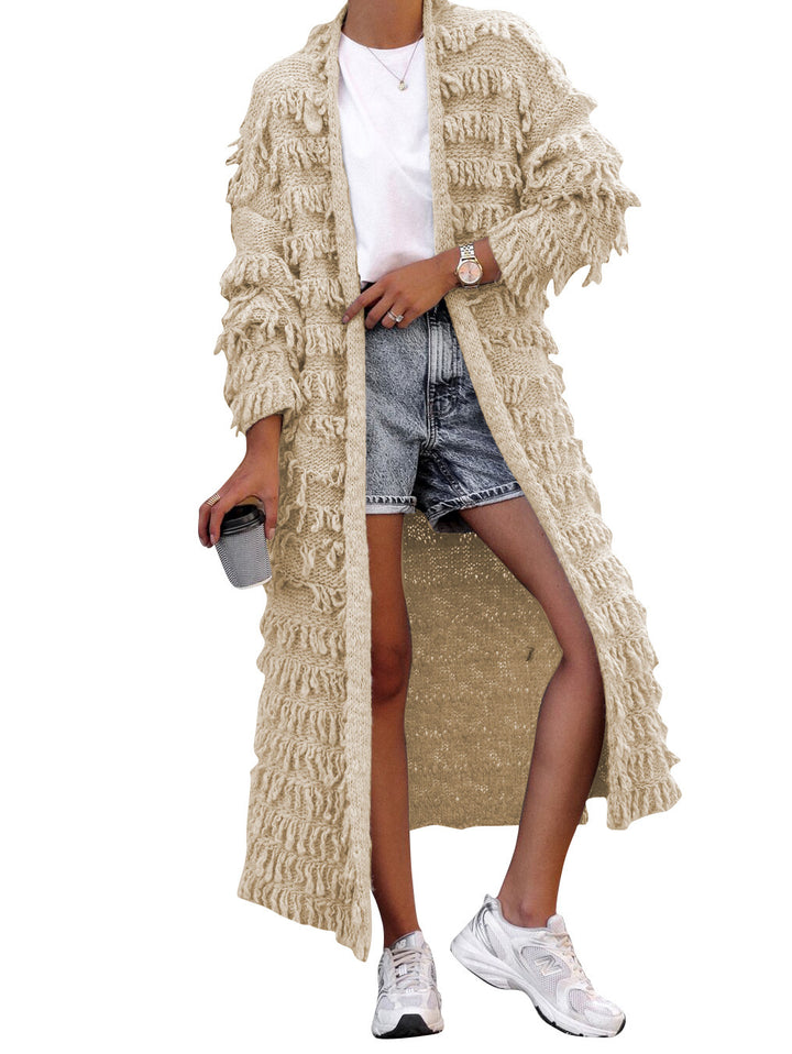 Women's Clothing Tassel Knitted Coat-0-Zishirts