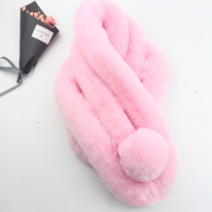 Rabbit Fur Scarf Female Winter Korean-Scarves & Wraps-Zishirts