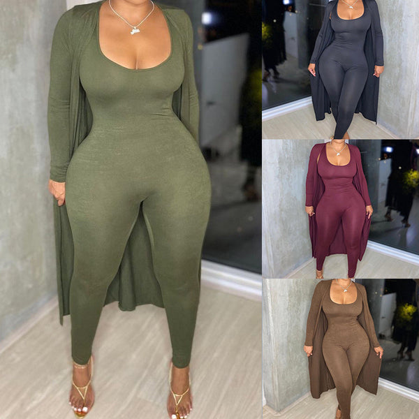 Women's Fashion Long Sleeve Jumpsuit Loose-Suits & Sets-Zishirts