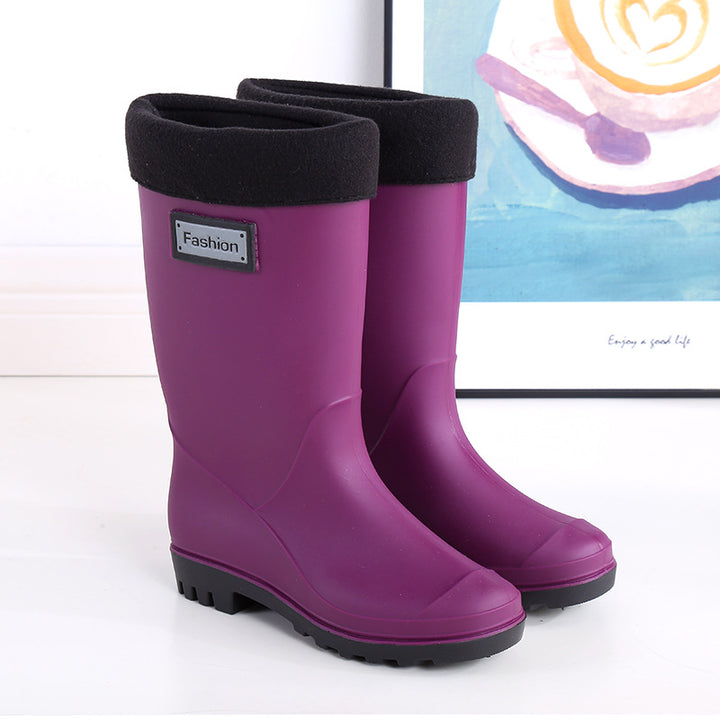 Thickened Detachable Cotton Water Boots For Warmth And Rain Boots-Womens Footwear-Zishirts