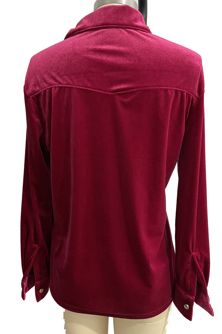 Loose Leisure All-matching Pleuche Long Sleeve Shirt-Blouses & Shirts-Zishirts