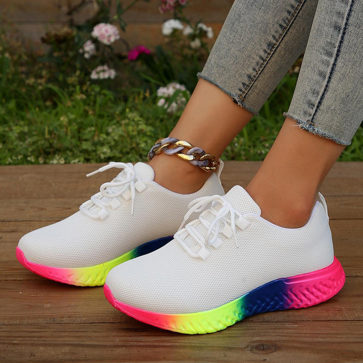 Women's Plus Size Rainbow Low Stretch Pumps-Womens Footwear-Zishirts