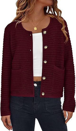 Women's Knitted Button Cardigan Top-Jackets-Zishirts