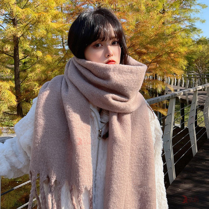 Soft And Warm Tassel Rectangular Scarf Shawl-Scarves & Wraps-Zishirts