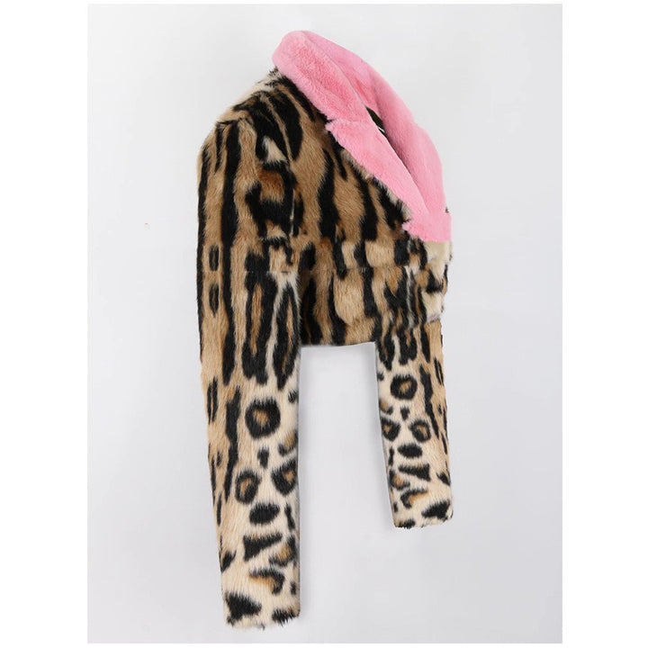 Leopard Print Faux Fur Coat Women's Autumn And Winter-Jackets-Zishirts