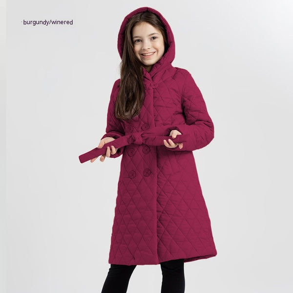 Long Coat Stand-up Collar Cotton-padded Clothes Warm And Windproof Children-Jackets-Zishirts