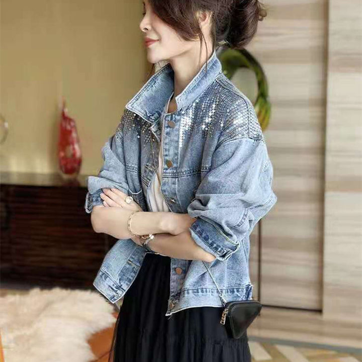 Women's Graceful And Fashionable Sequins Oversized Loose Coat-0-Zishirts