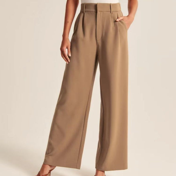 High Waist Wide Leg Pants Versatile Belt-Suits & Sets-Zishirts