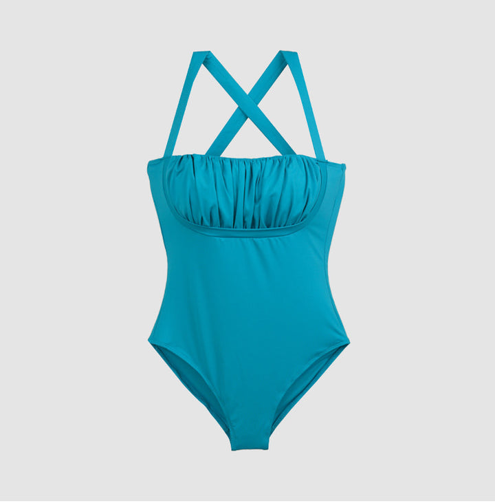 Women's Triangle One-piece Simple Solid Color Swimsuit-Womens 2024 March-Zishirts